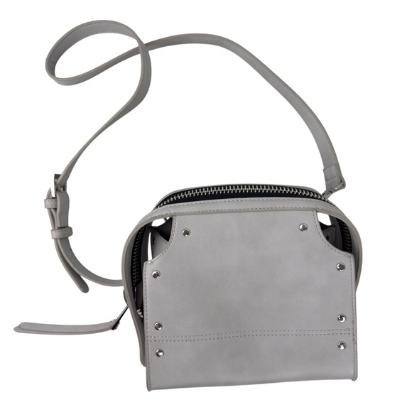 Dream Control Grey Small Crossbody/Handle Purse Studded Faux Leather Vegan - Picture 12 of 16